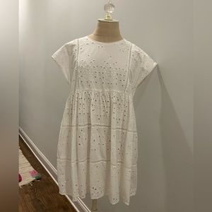 Zara White Eyelet Mini Dress Romper